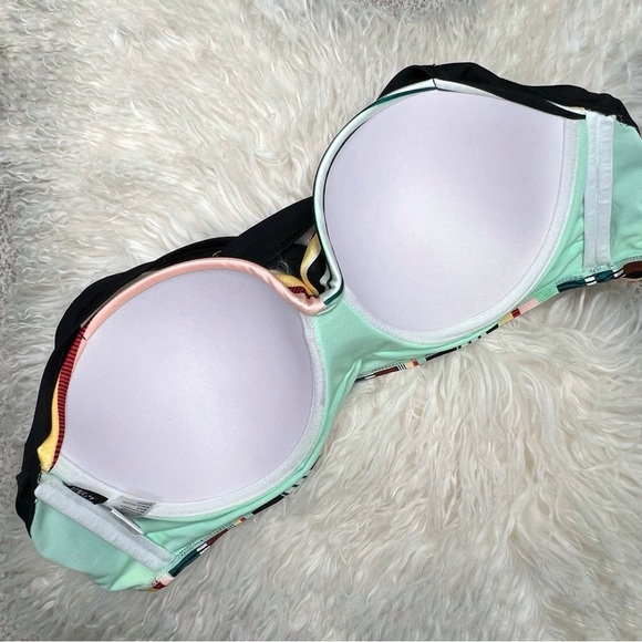 Allure Bikini Top Striped Adjustable Padded Swimwear Multicolor 16 18 Plus Size - Picture 13 of 16